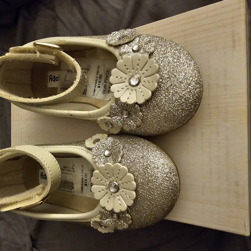 Toddler Girls Glitter Shoes - Gold/Champagne